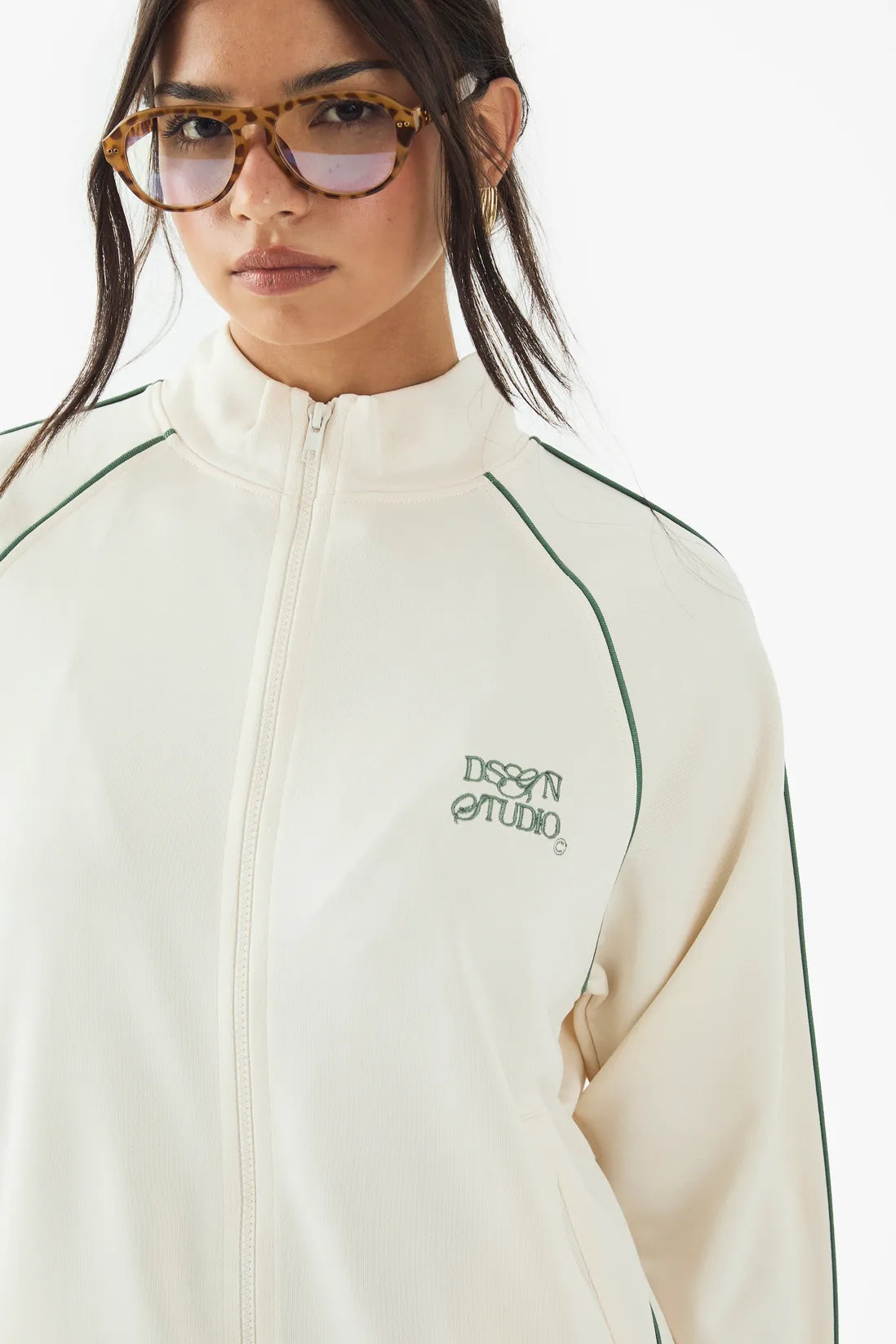 Chaqueta deportiva con ribete de tricot